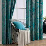 1 x RAW Customer Returns MIULEE Curtains Velvet with Gold Foil Leaves Pattern, 2 Pieces Turquoise Velvet Curtains with Eyelets, Each 280 cm High, Super Soft Velvet Curtain Opaque for Decoration Living Room Bedroom, Beautiful Velvet Curtain - RRP €49.18