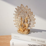 1 x RAW Customer Returns TERESA S COLLECTIONS Modern Gold Peacock Decoration Living Room, Resin Peacock Statues for Home Decor, Gold Luxury Peacock Ornaments Sculptures Figurines, Peacock Gift for Table Decoration, Centerpiece, 21.6 cm High - RRP €20.16