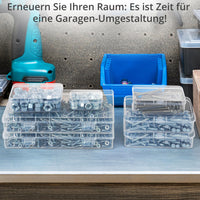 1 x RAW Customer Returns Winter Shore Rectangular Plastic Storage Boxes Pack of 24 - Plastic Containers with Hinged Lids and Mixed Sizes - Transparent Organizer Boxes for Materials and Small Items - RRP €22.08