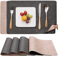 1 x RAW Customer Returns Myir JUN placemats washable, placemats washable double-sided placemats faux leather anti-fouling and non-slip placemat leather look, placemat leather wipeable for restaurant dining table - RRP €18.95