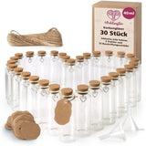 1 x RAW Customer Returns WeddingTree test tube with cork 30 x 40 ml - small glass bottles with cork and heart pendant - as a guest gift, wedding decoration, spice jars, Christmas decoration - RRP €24.18