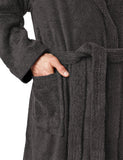 1 x RAW Customer Returns Ladeheid men s terry cloth bathrobe made of 100 cotton LA40-101 graphite D07 , XXL  - RRP €41.99