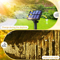 5 x RAW Customer Returns litogo 2 Pack Solar Fairy Lights Outdoor, 12M 120 LED Fairy Lights Outdoor Waterproof Copper Wire 8 Mode Solar Fairy Lights Decoration for Garden, Balcony, Terrace, Gate, Yard, Wedding, Party Warm White  - RRP €74.95