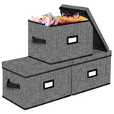 1 x RAW Customer Returns VERONLY storage box with lid, boxes storage foldable storage basket 30x30x30cm, storage boxes fabric boxes, set of 3 organizers for toys clothes shelf books - RRP €21.17