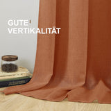 1 x RAW Customer Returns CUCRAF linen curtain with eyelets set of 2 H 245 x W 140 terracotta semi-transparent curtains loop curtain curtain linen look voile curtains living room bedroom - RRP €38.99