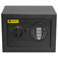 1 x RAW Customer Returns Homesafe HV17E Security Safe with Electronic Combination Lock, Wall Safe for Home, Hotel, Office, Documents, Valuables, 17x23x17cm, Satin Carbon Black, 5.7L - RRP €37.87