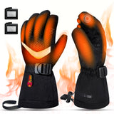 1 x RAW Customer Returns FOTFLACE Heated Gloves for Women Men Heated Gloves with Rechargeable Battery, 5 Adjustable Temperature Ski Gloves for Winter Skiing, Cycling, Hiking L  - RRP €50.41