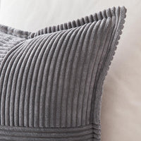 1 x RAW Customer Returns Topfinel set of 2 cushion covers, 50 x 50 cm, dark gray corduroy velvet cushion covers, decorative cushion cover, sofa cushion, decorative cushion for sofa, bedroom, living room, balcony, children, fluffy - RRP €23.18