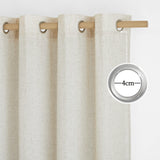 1 x RAW Customer Returns PONY DANCE bedroom curtains country style linen curtain beige eyelet curtain set of 2 boho curtains linen look semi-transparent curtains with eyelets Linen Curtains for Living Room, H 200 x W 140 cm - RRP €32.95