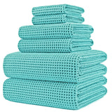 1 x RAW Customer Returns Polyte - Lint Free Microfiber Bath Towel Set - Quick Dry - Waffle Knit - Orange - Large 60 x 30 - Pack of 6 - RRP €34.27