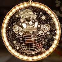 19 x Brand New Hiboom Christmas Window Lights 3D Indoor Hanging Lights Novelty Battery Operated Fairy Light Decorative String Light with Suction Cup for Window Bedroom Outdoor Warm White Snowman  - RRP €433.2