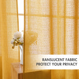 1 x RAW Customer Returns MIULEE 2 Units Translucent Living Room Curtains Polyester Linen with Eyelets Modern Bedroom Curtains Window Living Room Bedroom Dining Room Kitchen 140 x 145 cm Gold - RRP €32.31