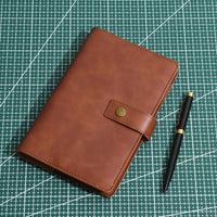 1 x RAW Customer Returns Wonderpool A6 Leather Notebook Refillable 6 Ring Binder Diaries Portfolio Dotted Paper Inner Pockets Organizer for Men and Women Coffee, A6  - RRP €19.21