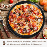 1 x RAW Customer Returns Herogo pizza tray set of 2, 26 cm round stainless steel pizza tray with non-stick coating, black baking tray oven tray for baking, healthy and durable, even heat and easy cleaning - RRP €13.99