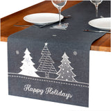 2 x RAW Customer Returns Style and Charm Christmas Table Runner Happy Holidays anthracite with white, 40 x 150 cm Christmas decoration for dining room, kitchen and living room washable with stain protection and non-iron - RRP €30.24