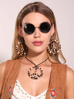 3 x RAW Customer Returns JeVenis Hippie Women s Accessories Boho Hippie Costume Hippie Costume 60s Hippie Costume 70s Costume Headbands Round Vintage Hippie Glasses Feather Necklace Fringe Earring for Girls Carnival - RRP €53.97