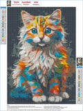 1 x Brand New MXJSUA Diamond Painting Kits 30x40cm, Colorful Cat - 5D Diamond Painting Pictures for Adults, Home Wall Decoration - RRP €19.2