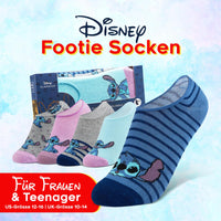 1 x RAW Customer Returns Disney sneaker socks, collection, cotton-rich short socks, Stitch socks, blue, 5 pairs of socks, sizes 36-40, socks women, gifts fans - RRP €18.14