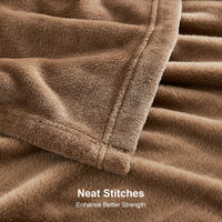 1 x RAW Customer Returns EHEYCIGA Taupe Fleece Throw 220x240, Fleece Blanket Bedspread for 2 People, Large Size Sofa Throw, Soft and Warm Flannel Sofa Throw Blanket - RRP €29.99