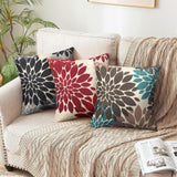 1 x RAW Customer Returns Velvhom Sofa Cushion Covers 40 x 40 cm Red White Cushion Cover Linen Abstract Dahlia Flower Outdoor Cushion for Living Room Bedroom Garden Sofa Couch Cushion Decorative Set of 2 - RRP €15.12