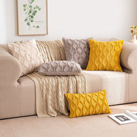 2 x Brand New MIULEE Set of 2 Wool Cushion Covers Decorative Pillows Polyster Sofa Cushion Soft Couch Cushion Cover Decorative Pillowcase with Hidden Zipper for Living Room Bedroom 40 x 40 cm Turmeric - RRP €27.22