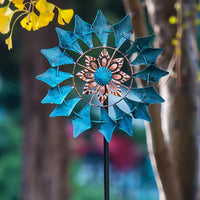 1 x RAW Customer Returns Wind turbine for outdoors - wind chimes for outdoors made of metal, single blade wind turbine, easy to rotate, garden stake, ideal for terrace and garden. Weatherproof garden decoration, home decoration, stable  - RRP €32.99