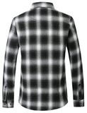 1 x Brand New SSLR Men s Flannel Shirt Long Sleeve Shirt Lumberjack Shirt Men s Long Sleeve Button Down Checkered Shirt Black White, Medium  - RRP €27.6