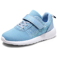 1 x RAW Customer Returns Girls Glitter Sports Shoes Sneakers Fitness Shoes Running Shoes Children Indoor Shoes Velcro Sports Shoes Sneakers Blue EU 36.5 - RRP €33.18