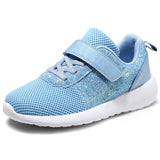 1 x RAW Customer Returns Girls Glitter Sports Shoes Sneakers Fitness Shoes Running Shoes Children Indoor Shoes Velcro Sports Shoes Sneakers Blue EU 36.5 - RRP €33.18