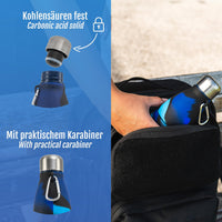 1 x RAW Customer Returns Perfekto24 Foldable Drinking Bottle - BPA-free, Leak-proof - High-quality silicone - Ideal festival accessory and practical outdoor companion with carabiner dark blue  - RRP €17.11