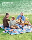 1 x RAW Customer Returns SONGMICS Picnic Blanket, 200 x 200 cm, Large Rug for Camping, Park, Garden, Beach, Water Resistant, Machine Washable, Foldable, Colorful Fern, GCM087Q03 - RRP €28.43