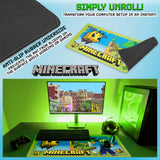 1 x RAW Customer Returns Minecraft Desk Pad Kids, Non-Slip Desk Mat 80x35cm - Gifts for Kids Green  - RRP €17.7