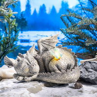 1 x RAW Customer Returns TERESA S COLLECTIONS Garden Decoration for Outdoors Dragon Figures Solar Light Sleeping Dragon Garden Decoration Solar LED Garden Light Dinosaur Stone Figure Made of Resin Gifts for Women 25cm - RRP €29.99