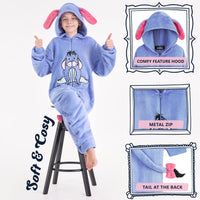 1 x RAW Customer Returns Disney Stitch Onesie Girls, Cuddly Warm Onesie Pajamas Children, Baby Yoda Gifts for Girls Christmas Blue Eeyore, 13-14 Years  - RRP €29.96