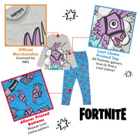 1 x RAW Customer Returns Fortnite Llama Long Pajamas, Youth, Blue White Heather Grey, Official Merchandise - RRP €27.6