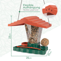 1 x RAW Customer Returns WILDLIFE FRIEND I 3 in 1 hanging bird house - bird feeder, bird feeder including suet ball holder and bird bath for wild birds - RRP €16.99