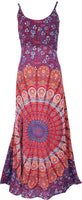 1 x RAW Customer Returns GURU-SHOP, Summer Dress, Boho Maxi Dress with Slit, Lilac Mandala, Synthetic, Garment Size 38, Long Midi Dresses - RRP €37.43