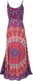 1 x RAW Customer Returns GURU-SHOP, Summer Dress, Boho Maxi Dress with Slit, Lilac Mandala, Synthetic, Garment Size 38, Long Midi Dresses - RRP €37.43