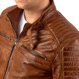 1 x RAW Customer Returns FAPA Leather Jackets Light Brown, M  - RRP €100.19