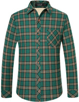 2 x Brand New SSLR Men s Plaid Lined Fleece Shirt - Long Sleeve, Green, M - RRP €47.8