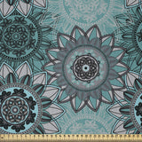 1 x RAW Customer Returns ABAKUHAUS Mandala Fabric by the Meter, Hippie Oriental Spring, Microfiber Multi Purpose Decorative Fabric for Arts and Crafts, 3M 230x300cm , Turquoise Black Taupe - RRP €30.1