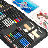 1 x RAW Customer Returns KALOUR 76 Drawing and Sketching Kit Set-Professional Art Supplies with Sketchbook Watercolor Paper-Includes Instructions, Colored Pencils, Watercolor, Graphite, Pastel and Charcoal Pencil - for Artists, Beginners - RRP €33.99