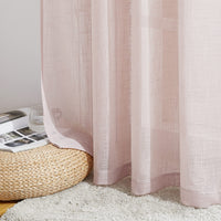 1 x RAW Customer Returns PONY DANCE curtain linen look set of 2 H 240 x W 132 cm linen look curtains with eyelets for sunlight filtering semi-transparent curtains living room decorative curtains old pink - RRP €29.2