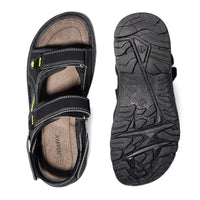 1 x RAW Customer Returns JOMIX Summer Athletic Sandals Men Velcro Anti-Slip Hiking Sandals Outdoor Beach Travel Trekking Hiking Black, 44 EU  - RRP €32.95