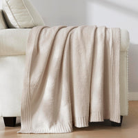 4 x Brand New R.SHARE Cuddly Blanket Fluffy, 125 175cm Boho Blanket, Soft and Warm Sofa Throw, Oeko-Tex Certified Blanket, Woven Blanket, Living Room Blanket Couch Blanket - Beige - RRP €106.08