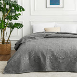 1 x RAW Customer Returns Love s cabin Bedspread 220x240 Gray Soft Bed Quilt Lightweight Microfiber Bedspreads Bed Throw 220x240 Modern Bedspread with Coin Pattern for All Seasons without Pillowcase  - RRP €31.15