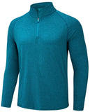 1 x RAW Customer Returns TACVASEN Men s Zip Long Sleeve Shirts Fitness Shirts Long Sleeve Jogging Shirts Quick Drying T-Shirts M, Peacock Blue  - RRP €28.21