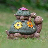 1 x RAW Customer Returns TERESA S COLLECTIONS Garden Decoration for Outdoors Turtles Mother and Baby Garden Figures Waterproof Solar Garden Lighting Garden Decoration Made of Synthetic Resin 17cm Balcony Yard Mother Daughter Gift - RRP €29.99