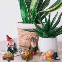 10 x Brand New YARCHONN Miniature Garden Gnomes Outdoor Ornament, Funny Resin Elves Fairy Statue Garden Accessories for Patio, Yard, Lawn or Home Garden Decoration, Set 6 - RRP €192.0