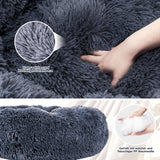 1 x RAW Customer Returns HEVOL Dog Bed Fluffy, Fluffy Soft Donut Plush Pet Bed Dog Basket, 30in Diameter Washable Round Cat Bed Dog Sofa Cushion for Small, Medium and Large Dogs-Gray - RRP €21.85